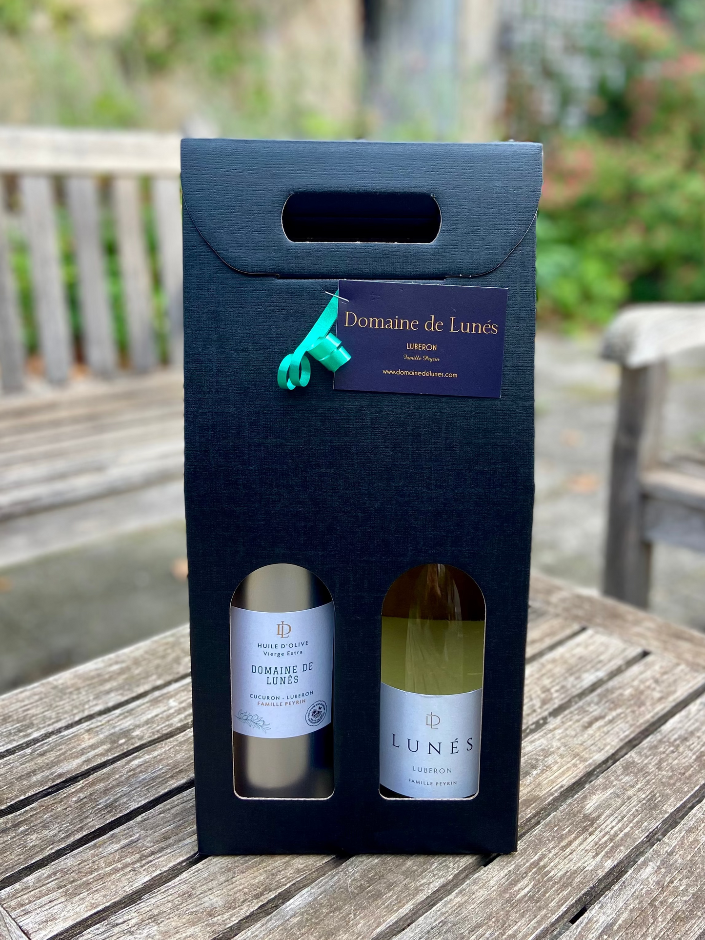 Coffret cadeau Huile 1L / Bouteille de blanc