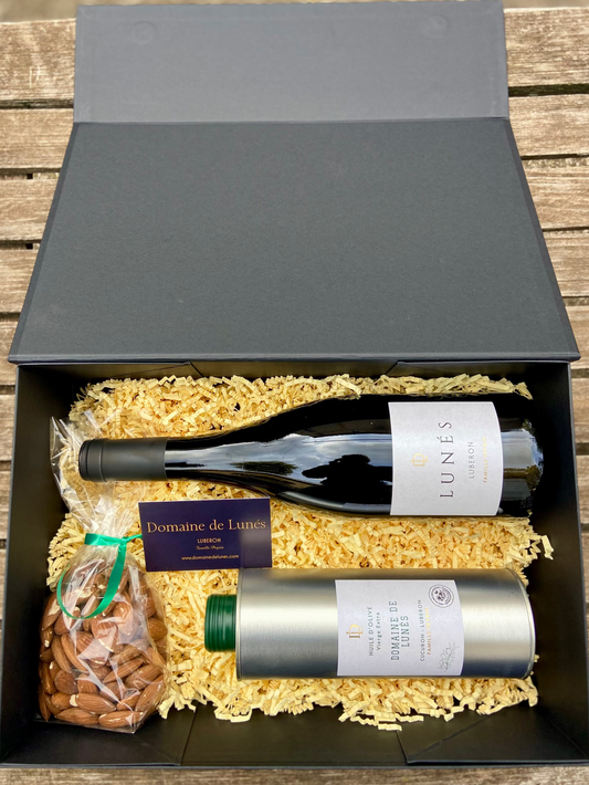 Coffret cadeau vin rouge / Bidon d'huile d'olive 0,5L