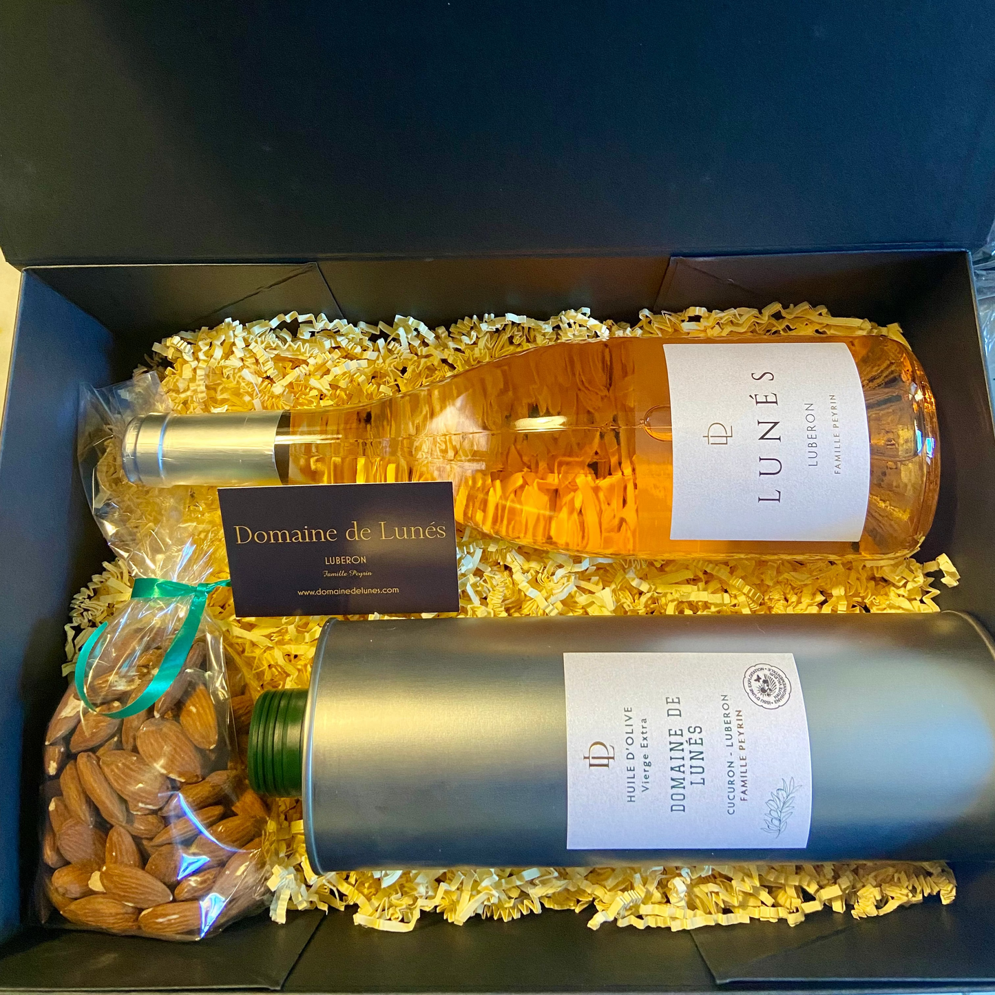 Coffret cadeau vin rosé / Bidon d'huile d'olive 1L